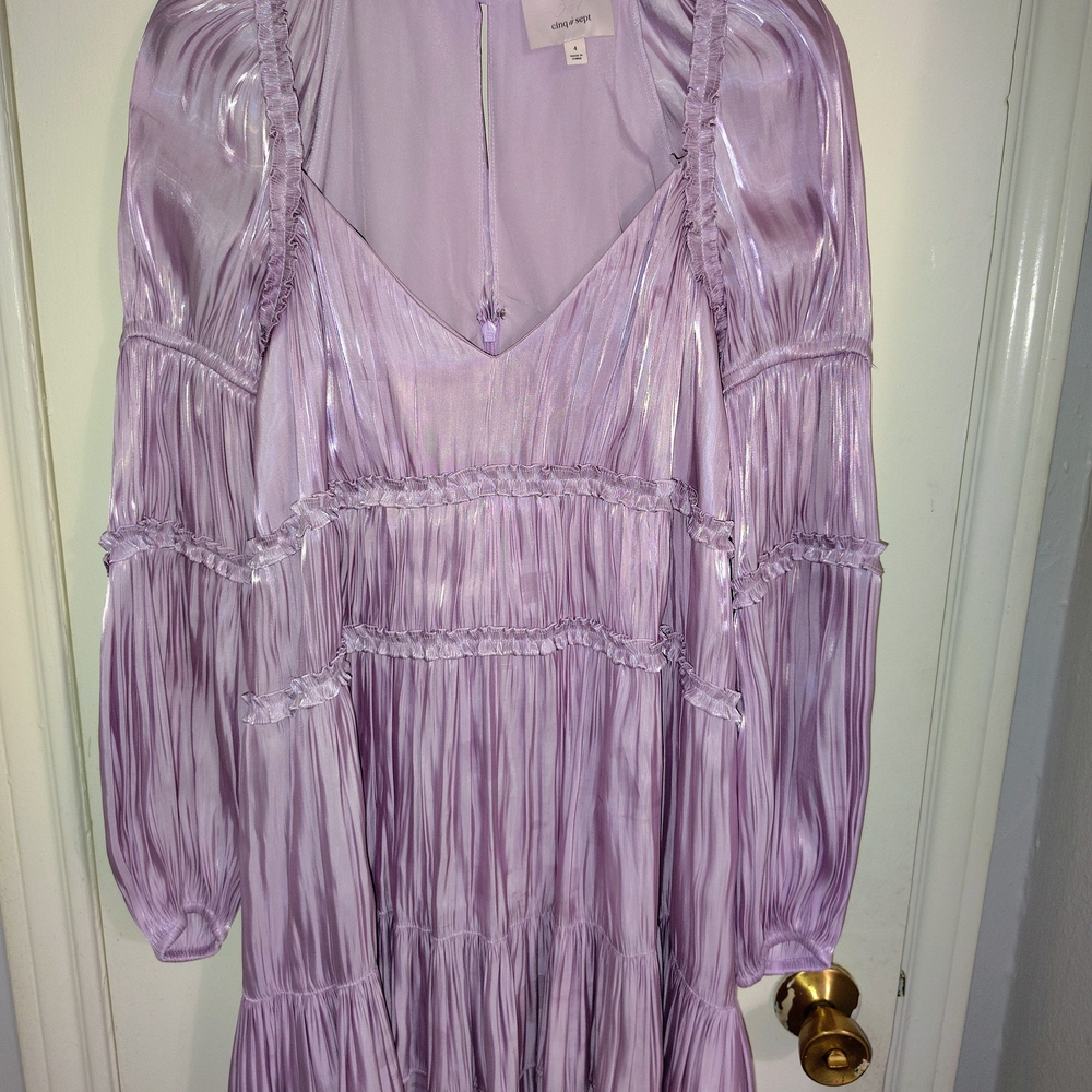 Cinq à Sept Shimmering Lilac Dress